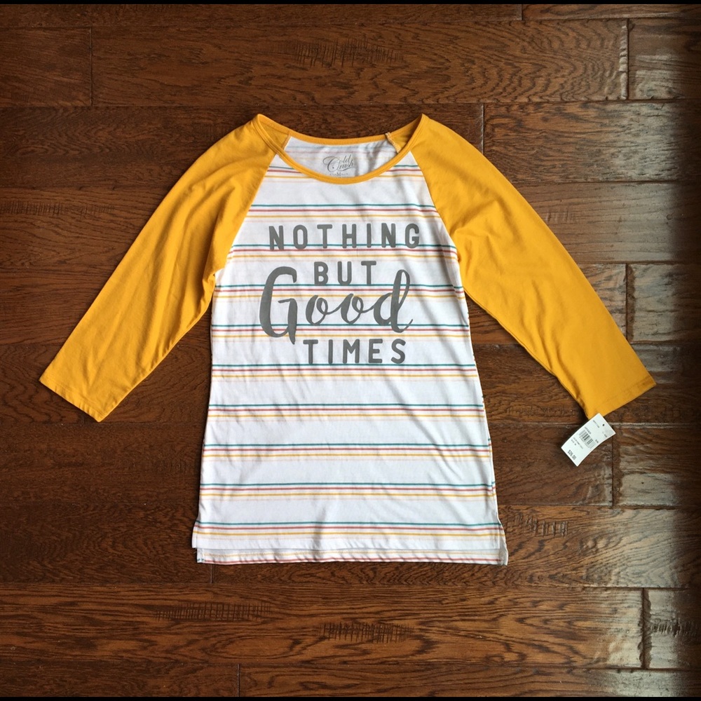 Cold Crush Striped 3/4 Raglan Tee Medium